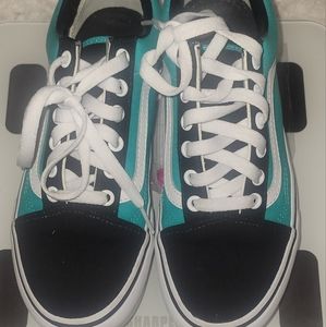 Like new. Custom Vans teal/white/black platform.  W size 7.5.